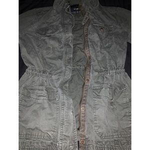 Army green jean jacket